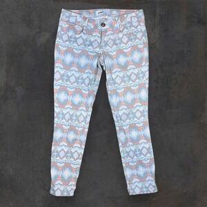 Jolt‎ Jeans Women's Size 7 Low Rise Skinny Groovy Pattern Light Colors Stretch